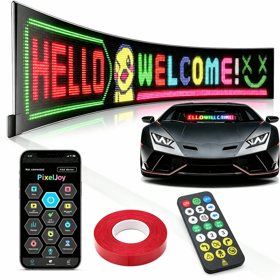 SENCKIT 15 x 4 in Programmable Flexible Rgb Led Sign, App Controlled Display