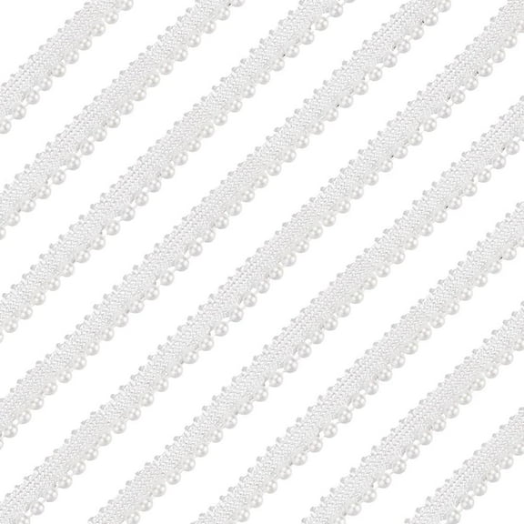 15 yard 10 Yards Pearl Beaded Trim 10mm Wide White Pearl Lace Ribbon White Beaded Ribbon Trim Sewing Trim Fringe for Wedding Bridal DIY Sewing Crafts Home Decor Clothing Decoration