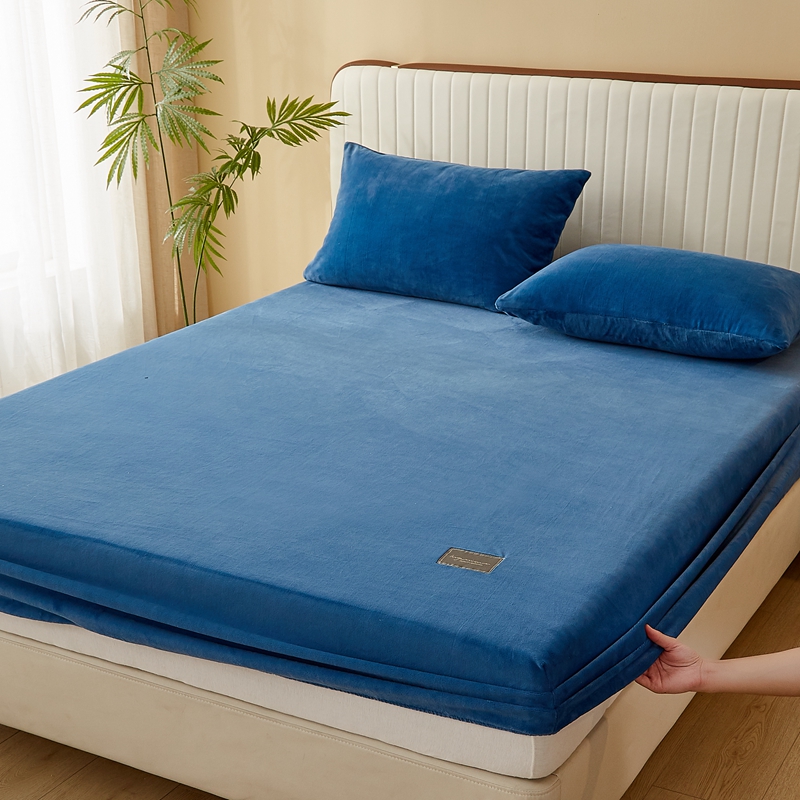 150/180/200cm Thicken Crystal Velvet Fitted Bed Sheet Bedspreads Winter