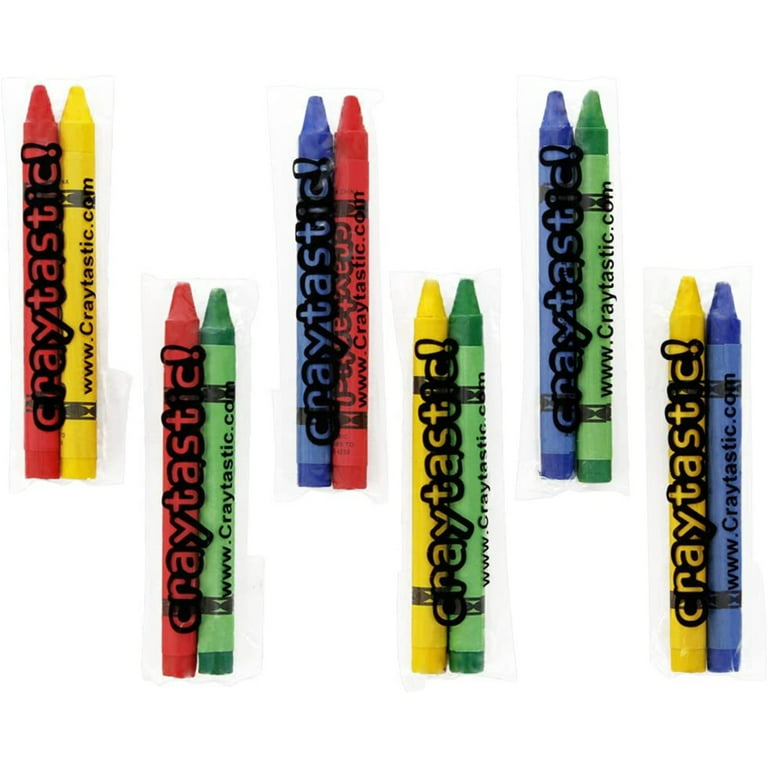 150 2-Packs of Premium Full-Size Crayons in cellophane wrapper (Assorted:  Red, Green, Blue, Yellow) SAFETY TESTED COMPLIANT WITH ASTM D-4236 (300  Total Crayons) 