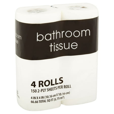 150 2-Ply Sheets per Roll Toilet Paper, 4 Rolls