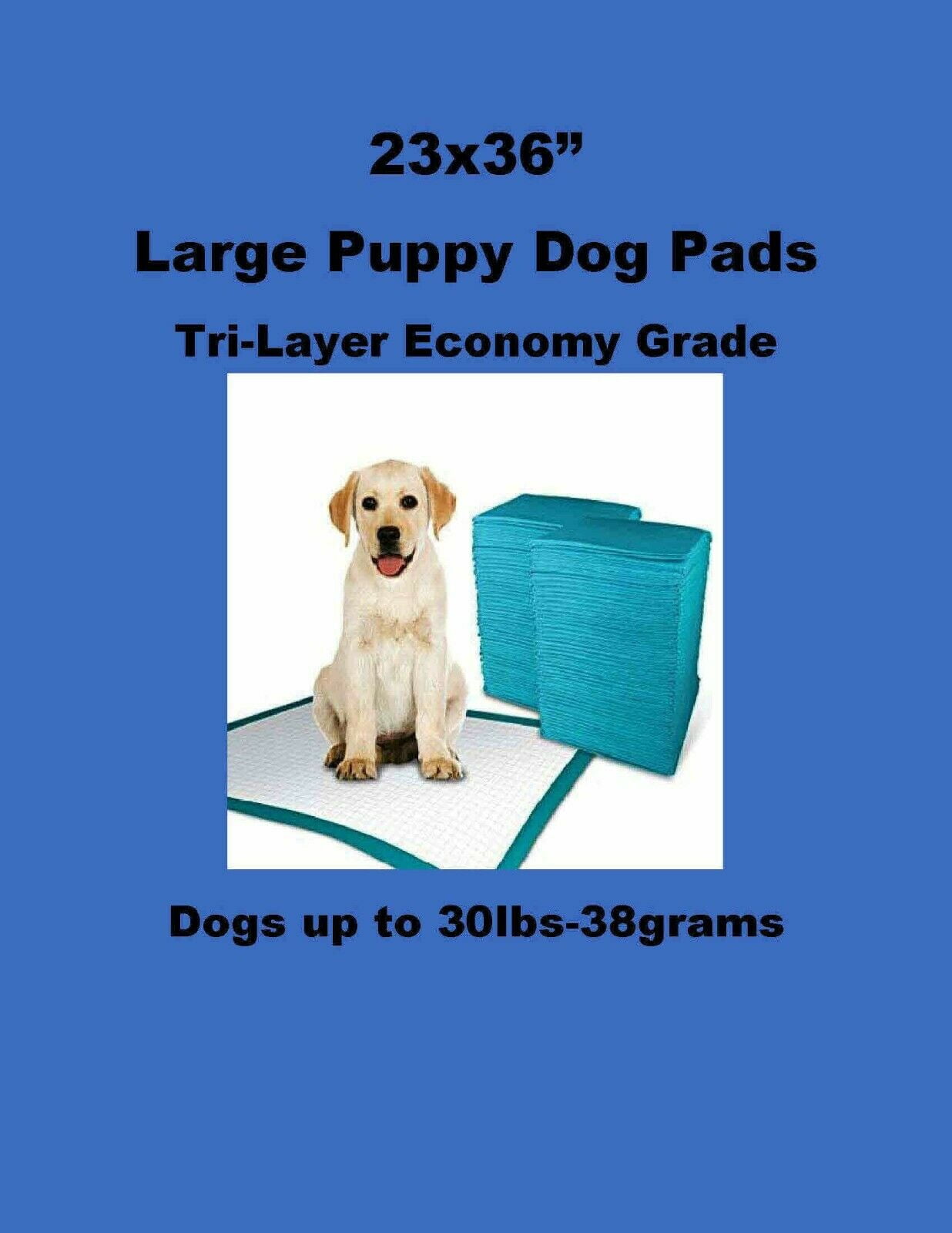 150-23x36" Large LOW COST Puppy Piddle Pee Pads Economy Grade Puppy Dog Pads