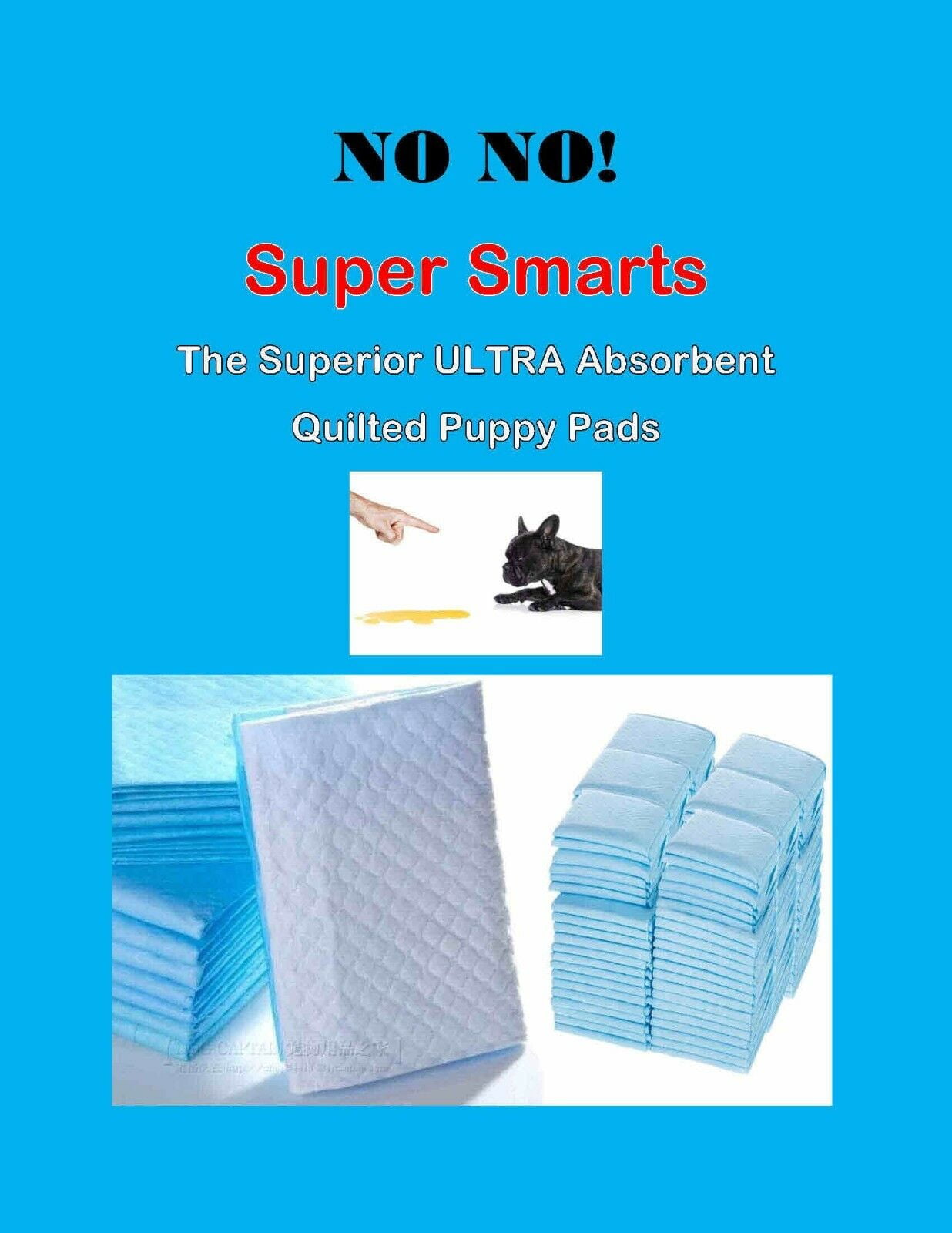 150 23x36 Super Absorbent NO NO Smart Puppy Pee Pads Quilted Scented Last Hours