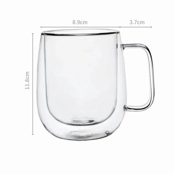 150-350ml Heat Resistant High Borosilicate Glass Mug Double Wall Glass Coffee Cup with Handle Milk Water Cup Clear Cups Gift