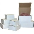 thumbnail image 1 of 150 4x4x2 White Cardboard Paper Boxes Mailing Packing Shipping Box Corrugated Carton, 1 of 4