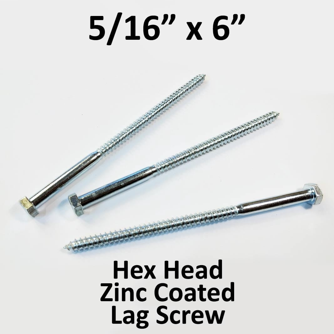 (150) 5/16" x 6" Lag Screws White Zinc