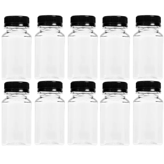 150/500ML Empty Plastic Drink Containers with Black Screw Caps Reusable for Kitchen Refrigerator Liquor Food Sauce Packaging