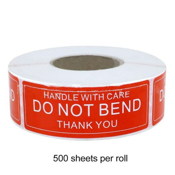 150 & 500Pcs/Roll Warning Sticker Handle With Care DO NOT BEND 2.5x7.5cm Transport Packaging Remind Labels
