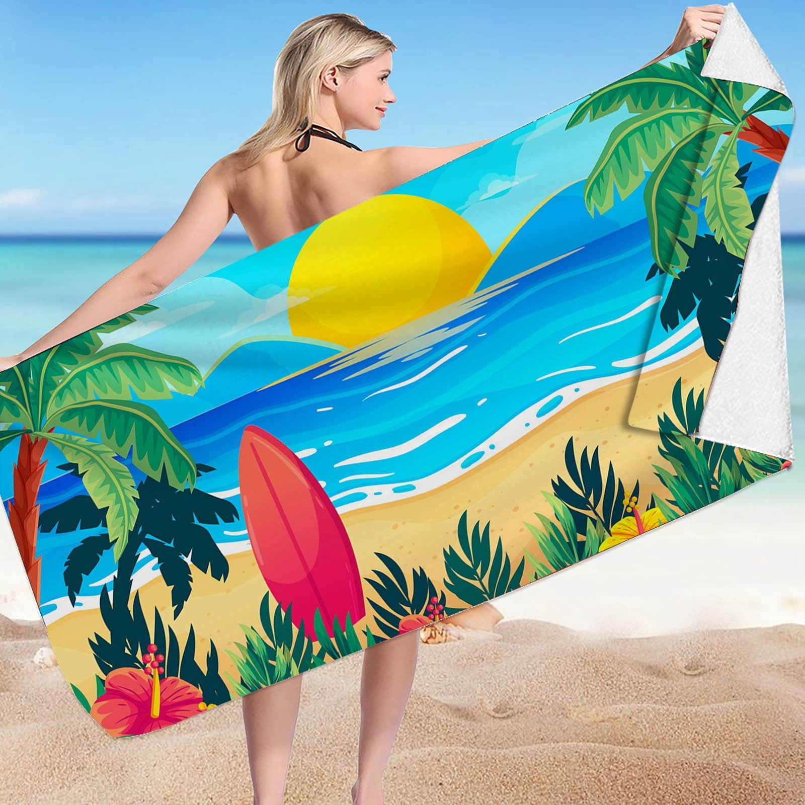 150*75cm Colorful Beach Towel Microfiber Beach Towels For Travel Towel