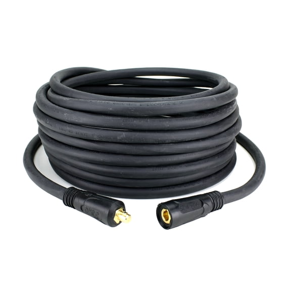 150 Amp Welding Lead Extension - Dinse 10-25 Male/Female Connectors - #4 AWG cable (50 FEET)