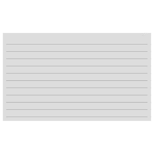 150 Color Cardstock 3" x 5" Index Cards, Gray, Lined Landscape Format