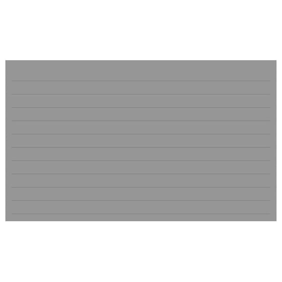 : 150 Color Cardstock 3" x 5" Index Cards, Medium Gray, Lined Landscape Format