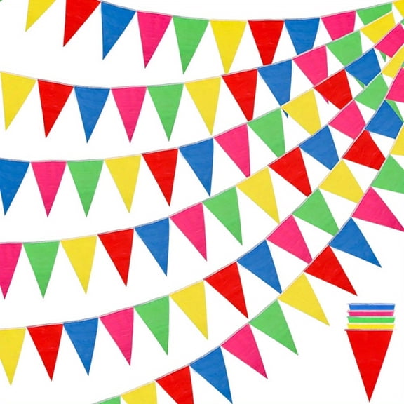 150 Colorful Pennant Banner Flags in Various Colors, Perfect for Bulk Purchases, Garlands for Grand Openings, Carnival-Themed Birthday Parties, Outdoor Events, And Classroom Decorations