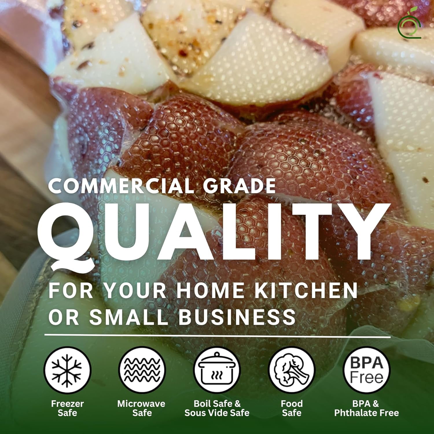 150 Combo Vacuum Seal Bags 3 sizes! 50 Pint, 50 Quart and 50 Gallon