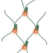 150-Count Red LED Net Christmas Lights with Green Wire, 24 sq. ft., Holiday Time