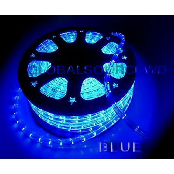 150" FEET LED Rope Lights Color BLUE 1/2" 1656 LEDs With Accessories