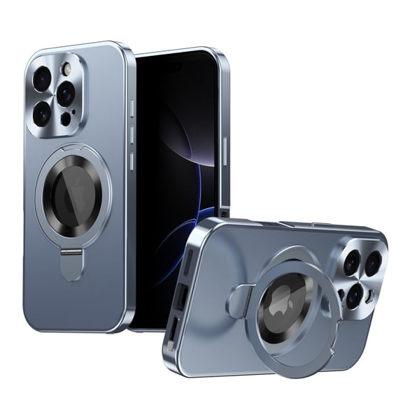 150° Foldable Stand & Built-in Privacy Screen Magnetic Case for iPhone 16, [Compatible with MagSafe] Shockproof Full Body Anti-Spy Anti-Peep Phone Cover for iPhone 16 - Blue