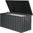 thumbnail image 1 of 150 Gallon Outdoor Deck Storage Box, XL Waterproof Outdoor Storage,  Lockable Pool Storage Bins for Garden Patio Pool, Dark Gray, 1 of 7