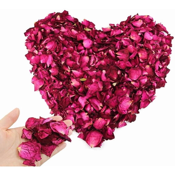 150 Grams/ 5.3 OZ Natural Real Red Rose Flower Petals Dried Rose Petal for Wedding Decoration Bath Foot Bath Wedding Confetti Crafts Accessories (5.3, Ounces)