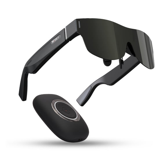 150'' HD Display AR Smart Glasses, Built-in Tracking, Portable Immersive VR Headset, Compatible with Phones Tablets Laptops for Movies Gaming Travel Presentations