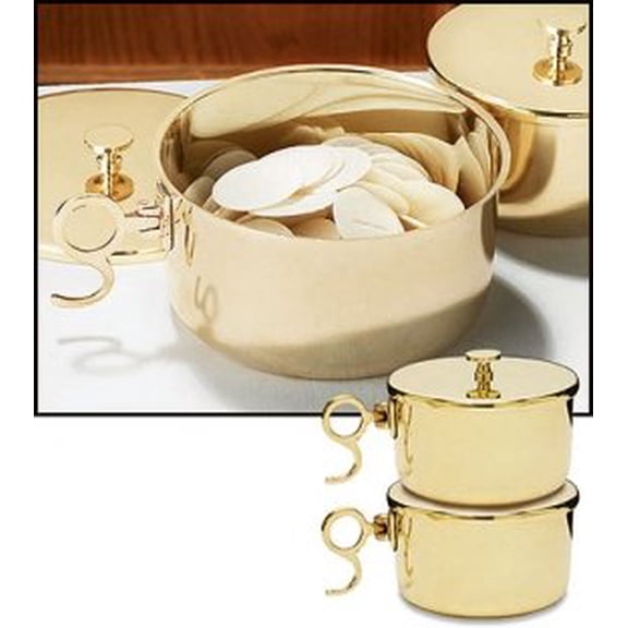 150 Host Brass Stacking Ciborium with Lid
