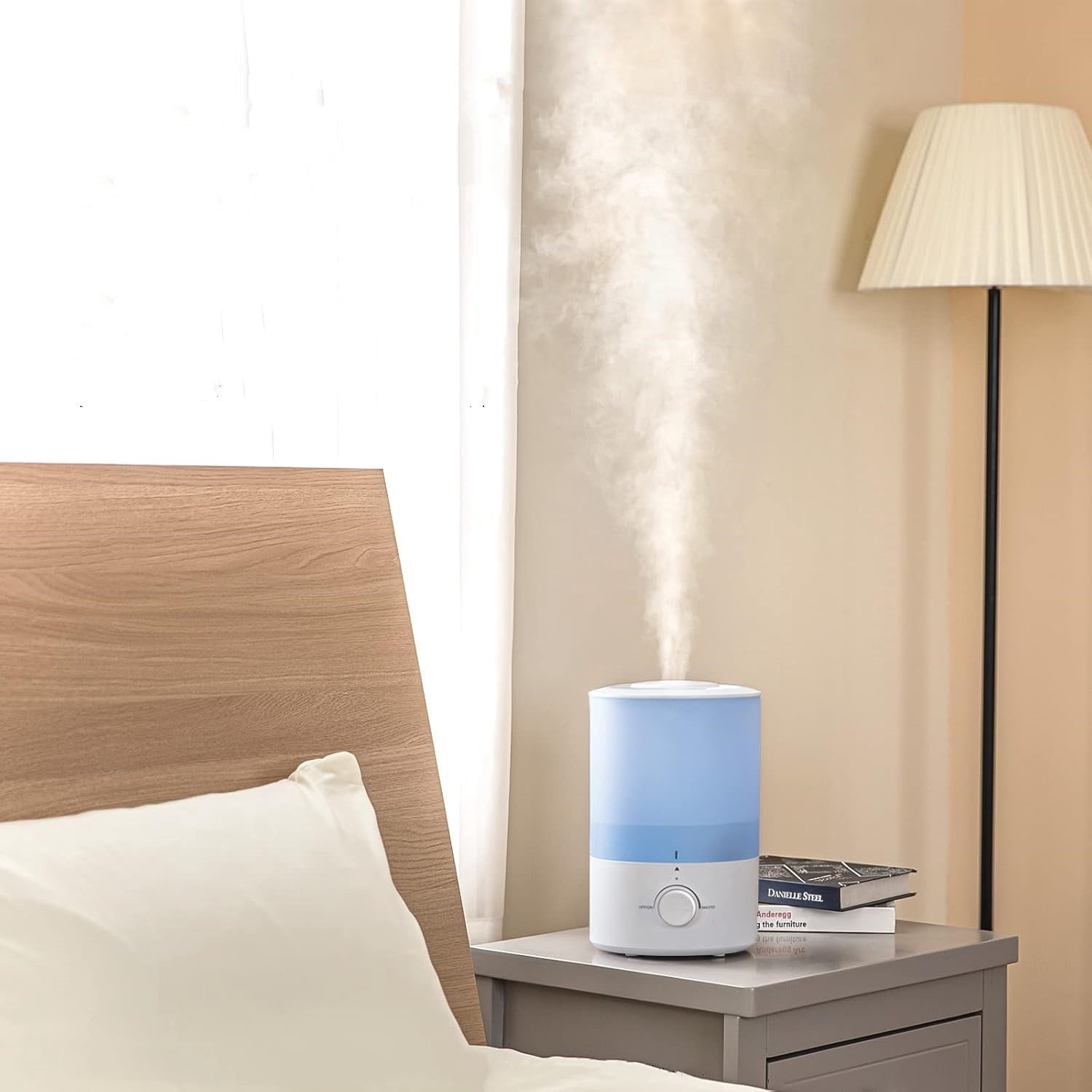 150 Humidifiers for Bedroom Large Room, 3L Cool Mist Top Fill Essential Oil Diffuser for Baby Nursery and Plants, 360° Nozzle, Quiet Rapid Ultrasonic Humidification for Home, Blue