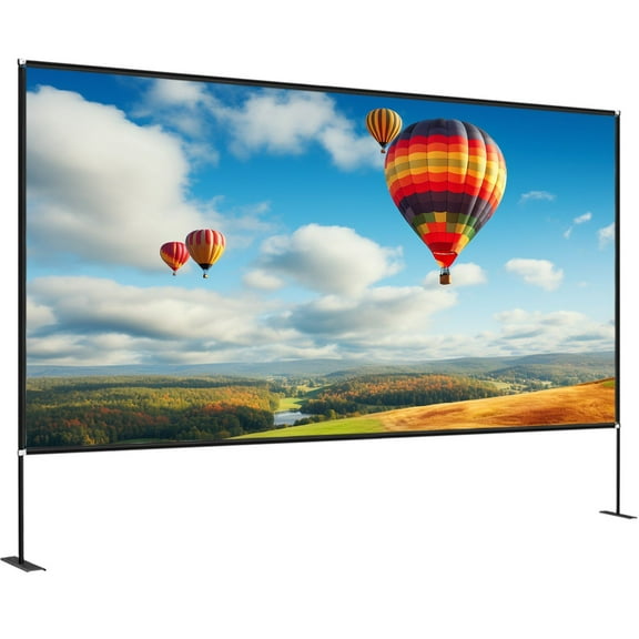 150 Inch Portable Projector Screen Stand 16 9 4K HD Wide Angle Outdoor Movie Screen Easy Assembly with Storage Bag for Home Theater Office