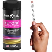 KETO-MOJO 150 Urine Ketone Test Strips with Free Keto Guide eBook & Free APP. Test for Ketosis on Ketogenic & Low-Carb Diets. Extra-Long Strips, Made in USA