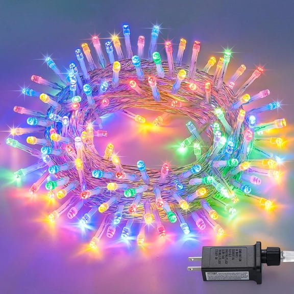 150 LED Multicolor String Lights Indoor Outdoor Waterproof, 59 Ft Connectable Christmas Tree Lights, 8 Modes Plug in Colorful String Lights for Patio, Party, Holiday Decorations