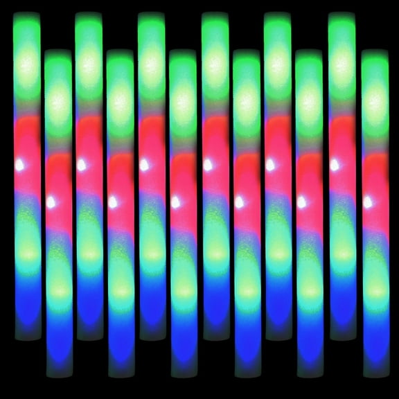 150 LED Party Foam Light Sticks Batons Wand for Wedding, Parties, Birthdays, Guests, Party, DJ, Concerts, Festivals, Events, Promotions Party Favors 3 Color Lighting Modes Batteries 16"