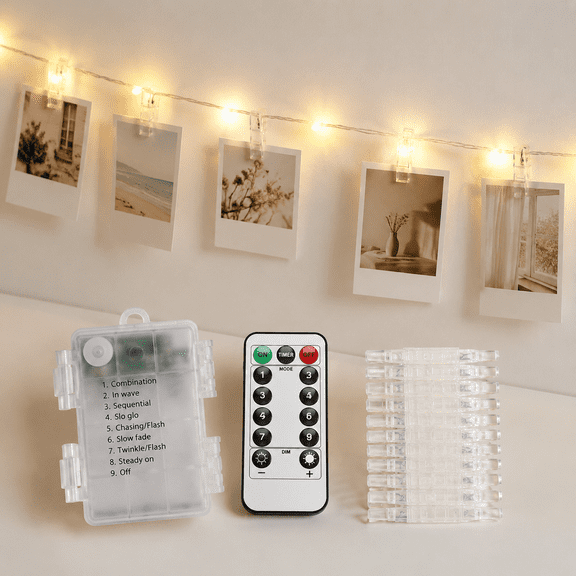 150 LED Photo Clip String Lights, 49.5ft Fairy Lights for Wall and Bedroom Decor