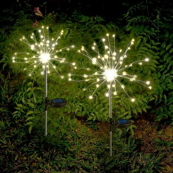 150 LED White Solar Firework Lights Waterproof Outdoor Path Lawn Garden Decor Lamp