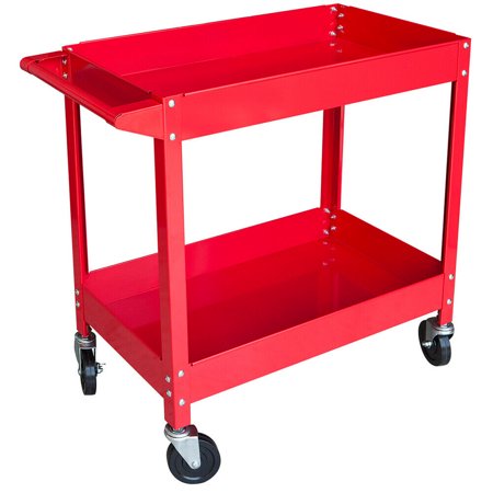 150 Lbs Capacity 2 Shelf Steel Tool Service Utility Cart APTC304B High Quality