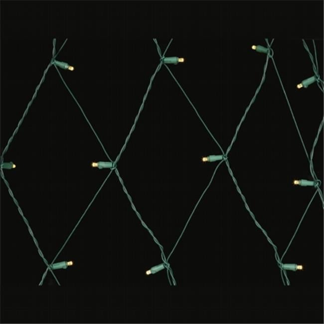 150 Light 2 ft. x 8 ft. LED Warm White-Green Wire Wide Angle Net ...