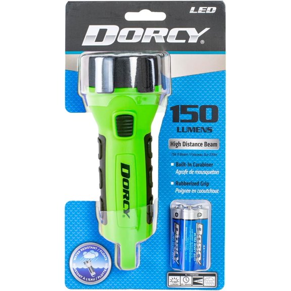 150 Lumen Floating Water Resistant LED Flashlight with Carabineer Clip, Neon Green (41-2513)