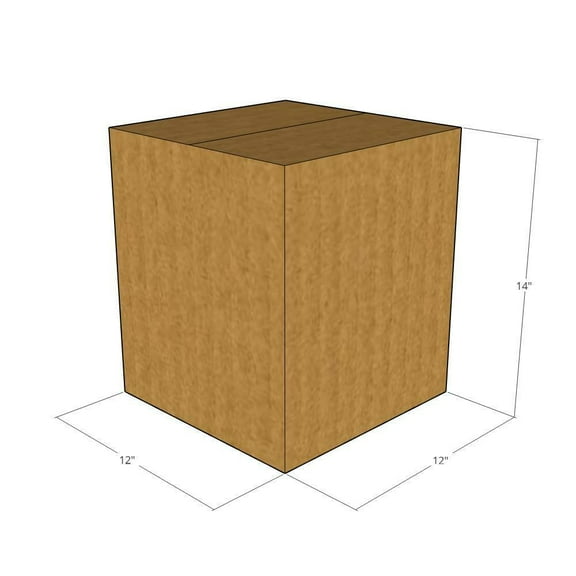 12x12x14 Kraft Brown Corrugated Shipping Boxes, 32 ECT, Qty 150