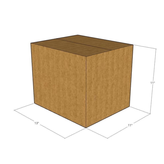 13x11x11 Kraft Brown Corrugated Shipping Boxes, 32 ECT Single-Wall, Qty 150