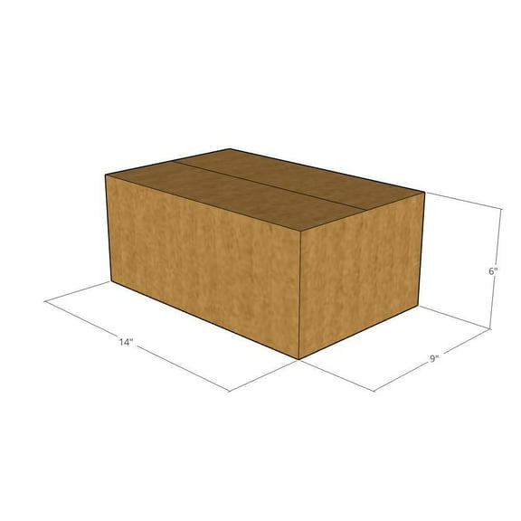 14x9x6 Kraft Brown Corrugated Shipping Boxes, 32 ECT Single-Wall, Qty 150
