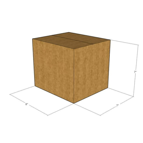 8x7x7 Kraft Brown Corrugated Shipping Boxes, 32 ECT Single-Wall, Qty 150
