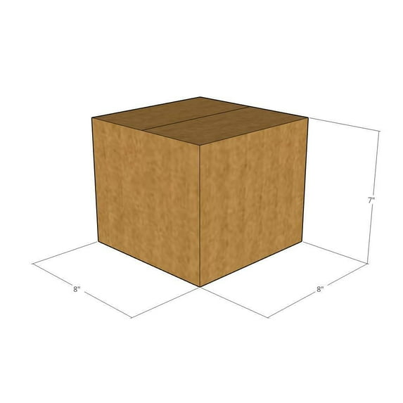 8x8x7 Kraft Brown Corrugated Shipping Boxes, 32 ECT Single-Wall, Qty 150