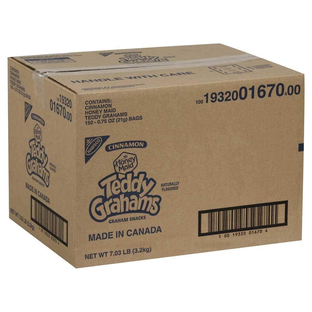 150 PACKS : Teddy Grahams - Graham Cracker Cinnamon Cookies 150 Case .75 Ounce