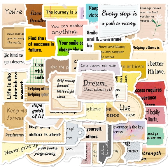150 PCS Aesthetic Word Stickers – English Text Quote Decals for Luggage, Laptops, Journals & DIY Decoration