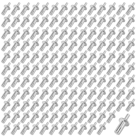 150 PCS Aluminum Core Rivets with Round Head, Half Round Head, Hammer Drive Blind Rivets, Knock Type Expansion, Silver