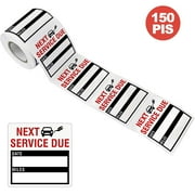 150 PCS Car Oil Change Sticker Auto Service Reminder Roll, Clear Window Lite Stock 150 Labels Next Service Due Sticker, Removable Vinyl Stickers, 2 x 2 inches