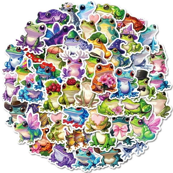 150 PCS Cute Frog Stickers – Funny Cartoon Doodle Decals, Non-Repeating Waterproof Vinyl Stickers for Laptops, Water Bottles & DIY Decoration
