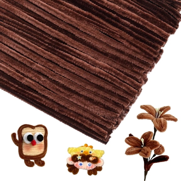 150 PCS Dark Brown Pipe Cleaners Chenille Stem, Pipe Cleaners Fuzzy Sticks, DIY Craft for Creative Handmade DIY Art Craft and Crafts Project Halloween Decoration Supplies