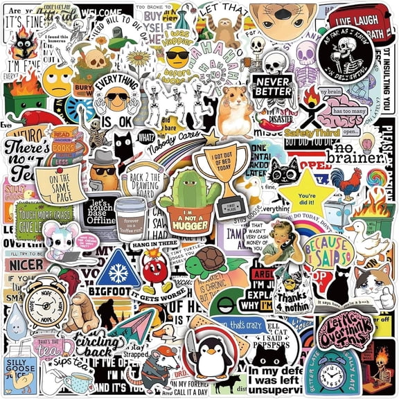 150 PCS Funny Stickers for Adults Hilarious Meme Snarky Weird Inappropriate Cool Dark Humor Sarcastic Antisocial Sticker Pack for Hard Hats Laptops Water Bottles Waterproof Decals Men Gifts