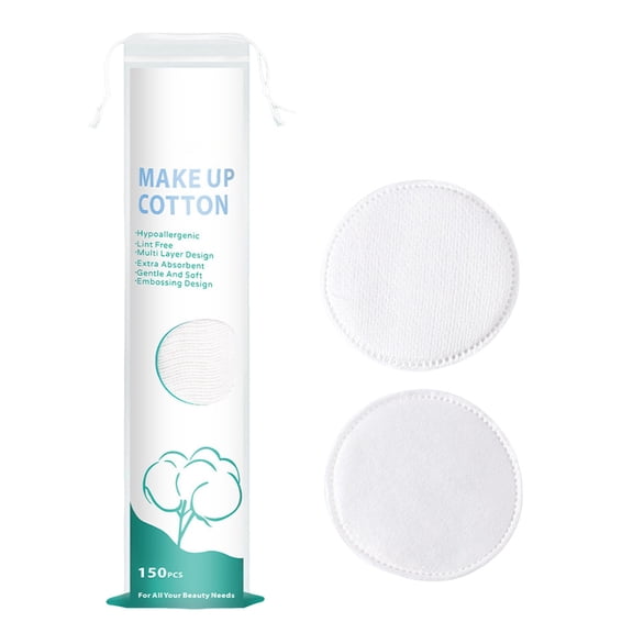 150 PCS Makeup Remover Pads - Soft Cotton White Round Makeup Remover Pads -  Pure Makeup Remover Pads - Facial Makeup Remover Pads - Eye Makeup Remover Pads Cleansing & Exfoliating Pads