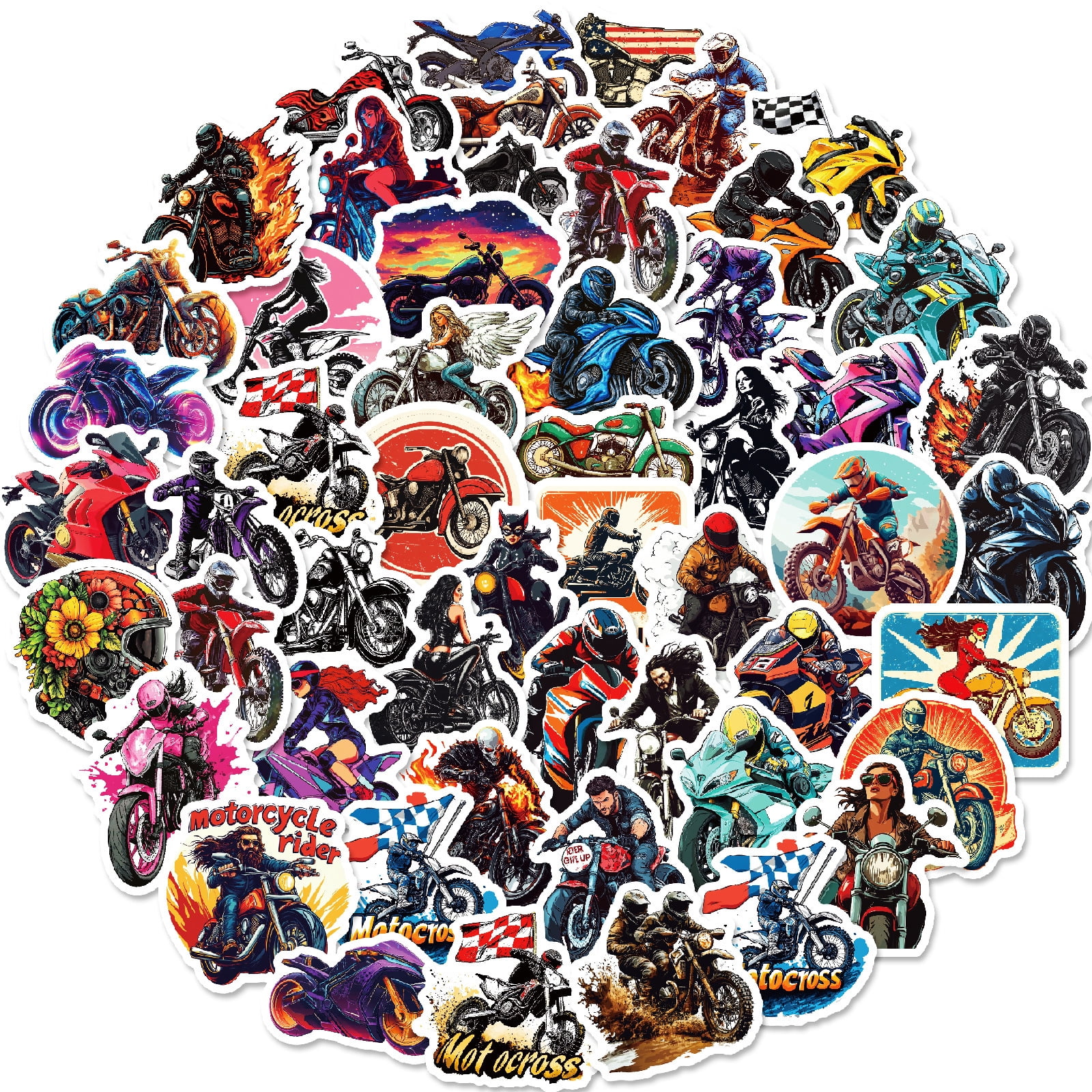 150 PCS Motorcycle Stickers – Biker Club Style Waterproof Graffiti ...