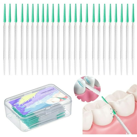150 PCS Portable Interdental Brush,Ultra Tight Bristles Tooth Interdental Cleaner,Soft Silicone Straight Toothpick Brush,Green Disposable Teeth Picks,Healthy Braces Brush for Cleaning Teeth